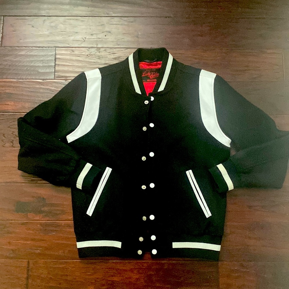 G-Eazy Ladykillers Black Mens Varsity Jacket Small Wool with Leather Trim